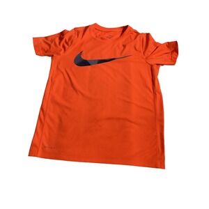 Nike Dri-FIT Orange Athletic Running Gym Workout Compression Shirt Large (865)